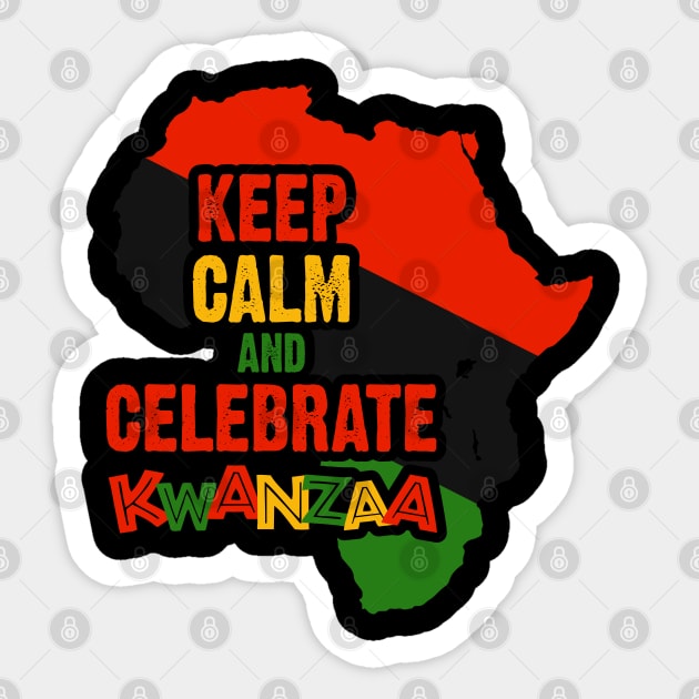 Keep Calm and Celebrate Kwanzaa, Sticker by UrbanLifeApparel